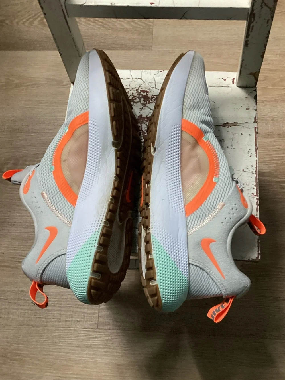 Nike React Escape Run 2 PremiumGray Trainers lite Gray Mint Bright Orange Sz 8.5
